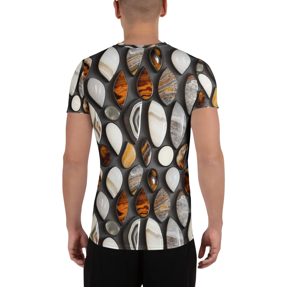 Obsidian Agate on Men's Athletic T-Shirt — Back