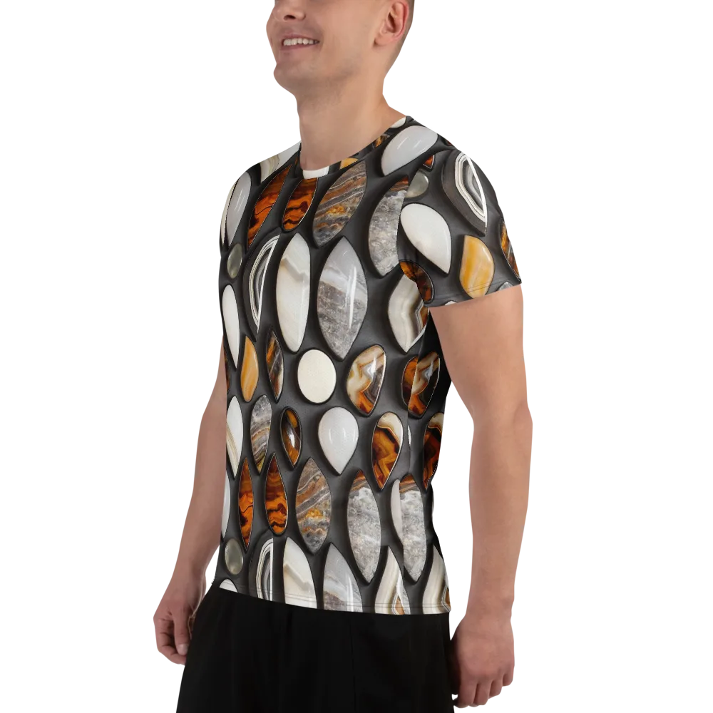 Obsidian Agate on Men's Athletic T-Shirt — Left