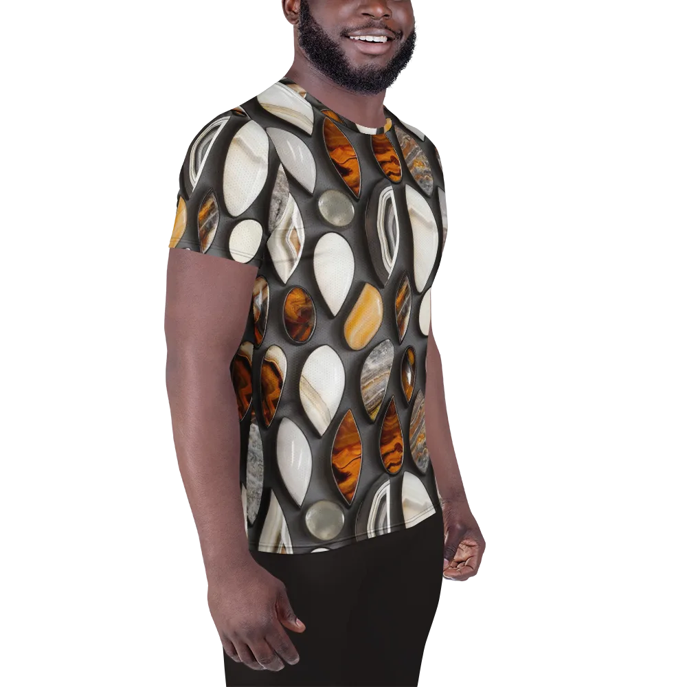 Obsidian Agate on Men's Athletic T-Shirt — Right