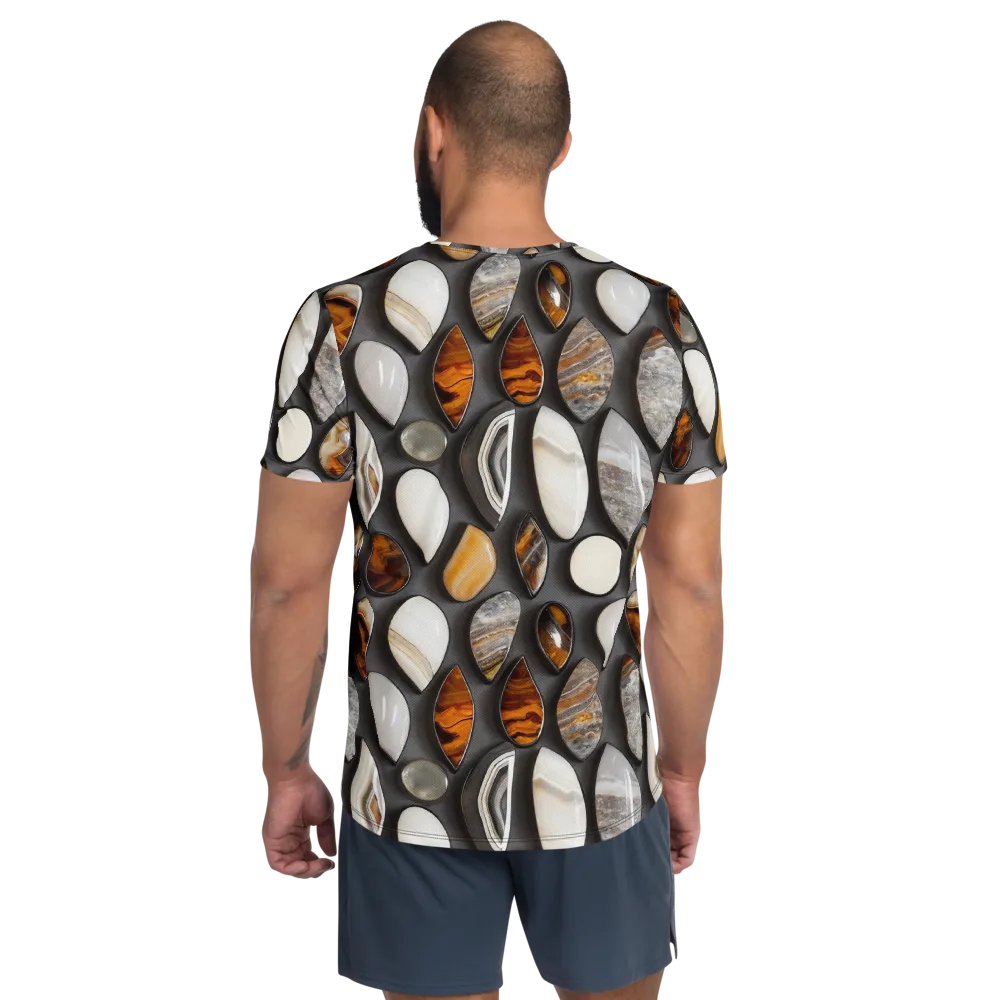 Obsidian Agate on Men's Athletic T-Shirt — Back
