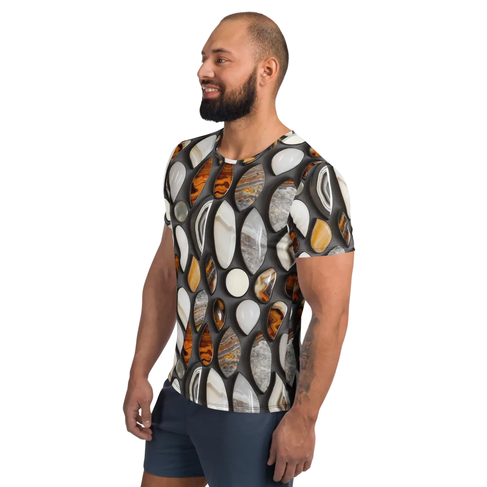 Obsidian Agate on Men's Athletic T-Shirt — Left