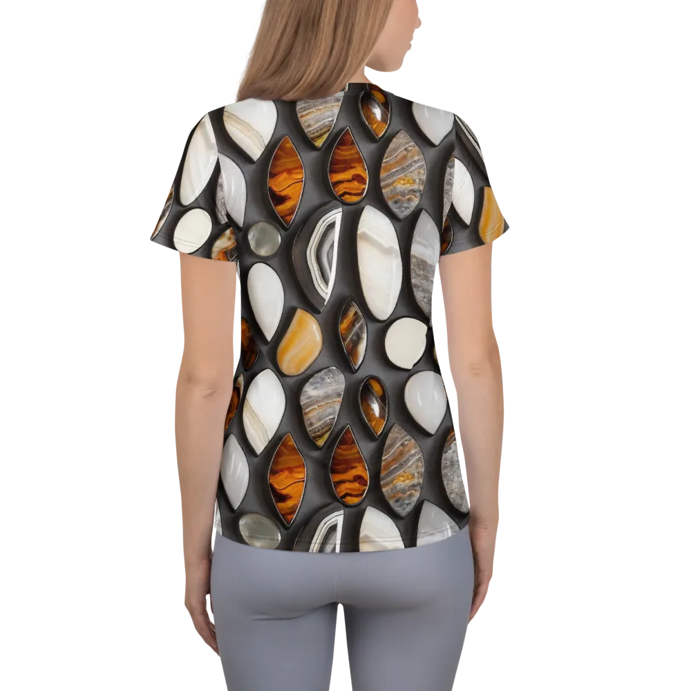 Obsidian Agate on Women's Athletic T-Shirt — Back