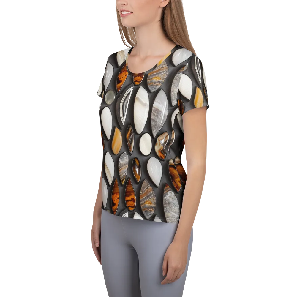 Obsidian Agate on Women's Athletic T-Shirt — Left