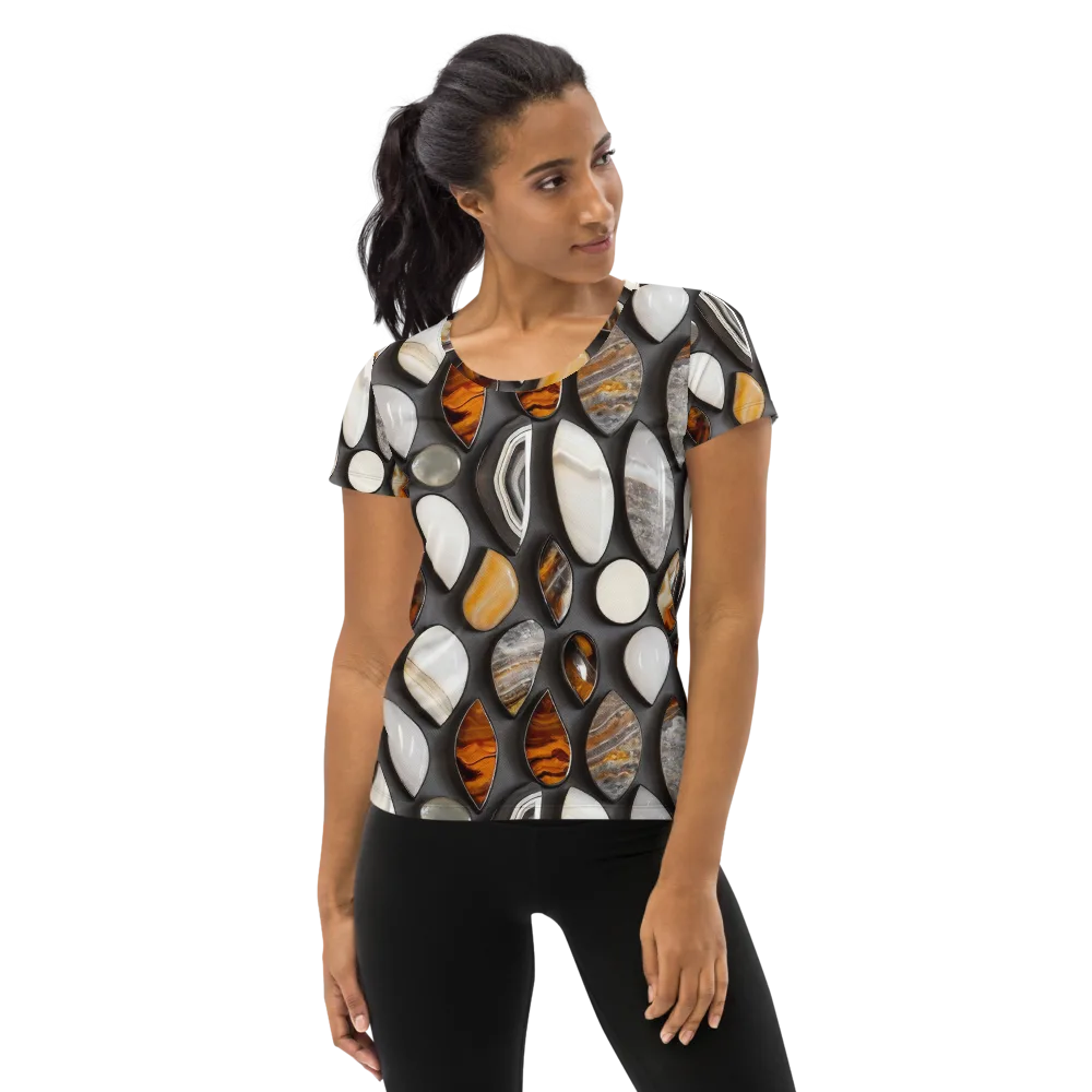 Obsidian Agate on Women's Athletic T-Shirt — Front