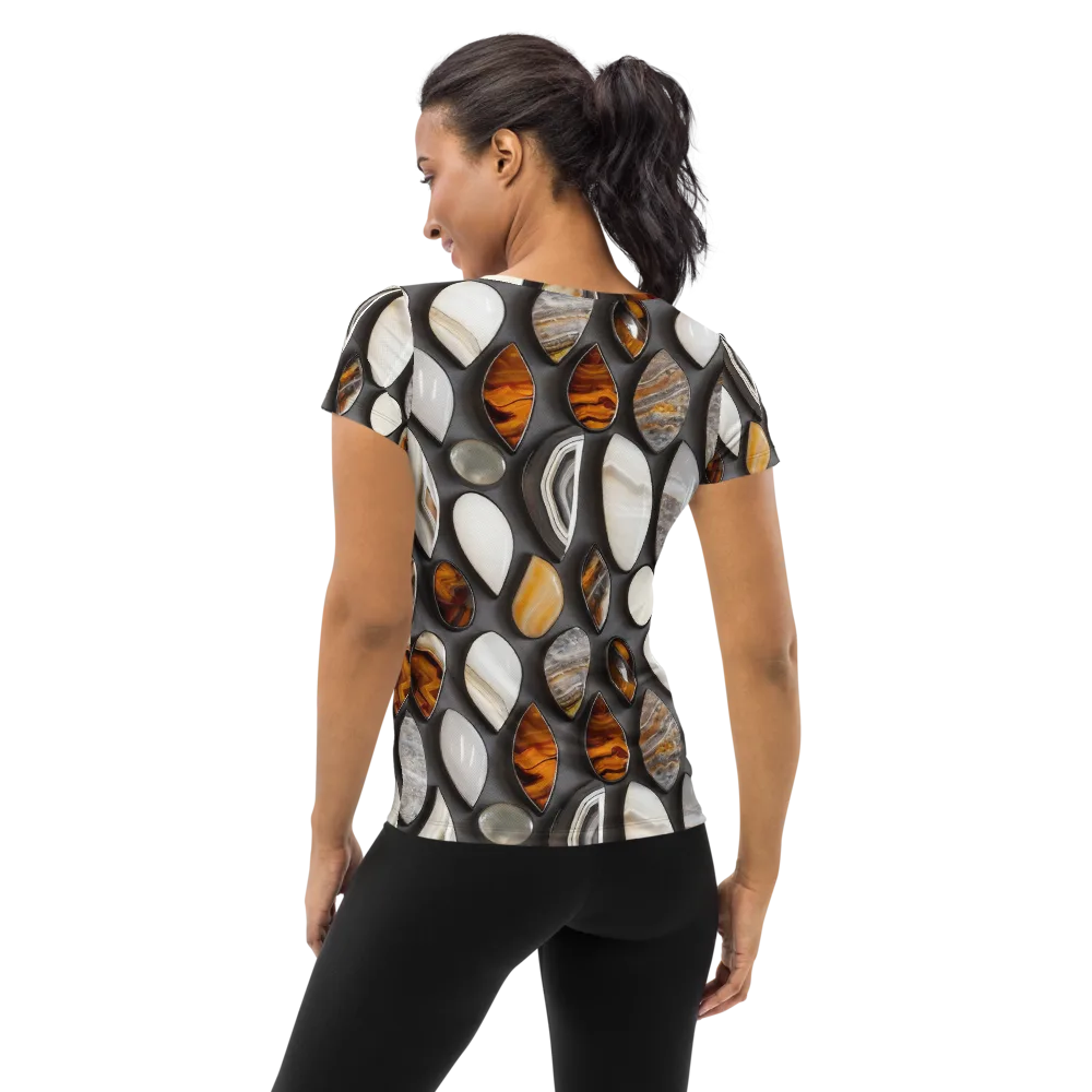Obsidian Agate on Women's Athletic T-Shirt — Back