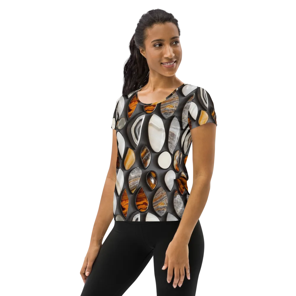 Obsidian Agate on Women's Athletic T-Shirt — Left
