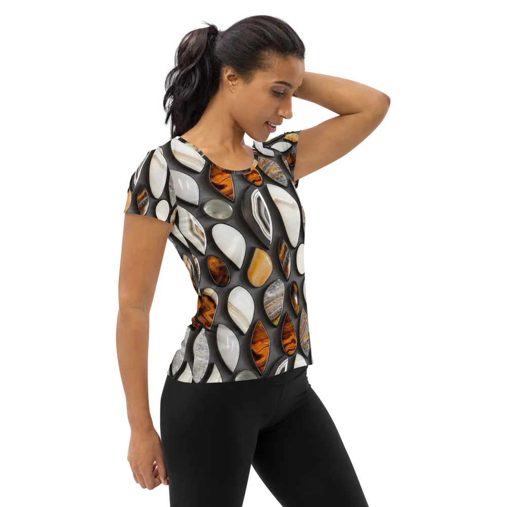 Obsidian Agate on Women's Athletic T-Shirt — Right