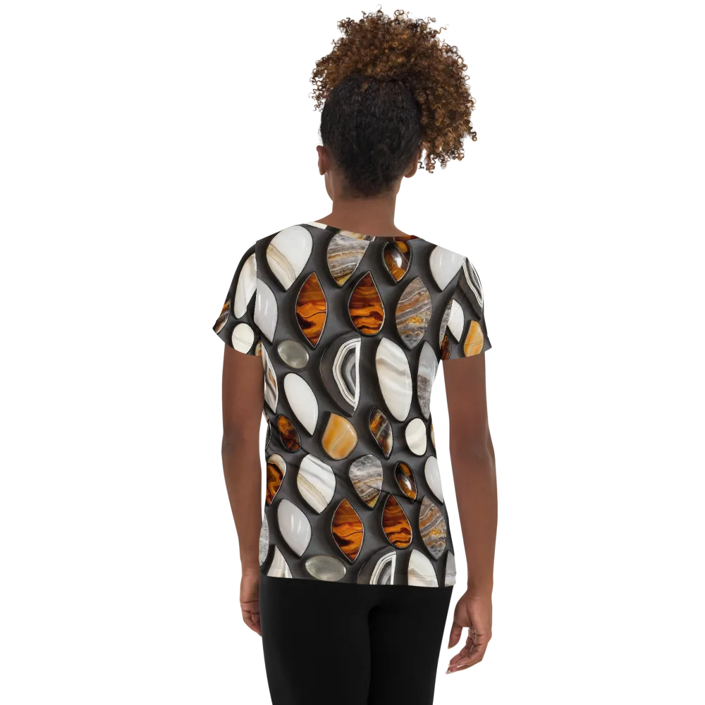 Obsidian Agate on Women's Athletic T-Shirt — Back