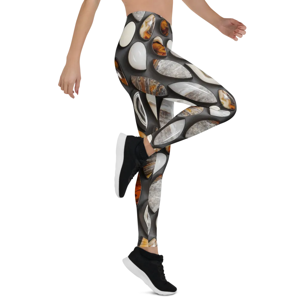 Obsidian Agate on Leggings — Right