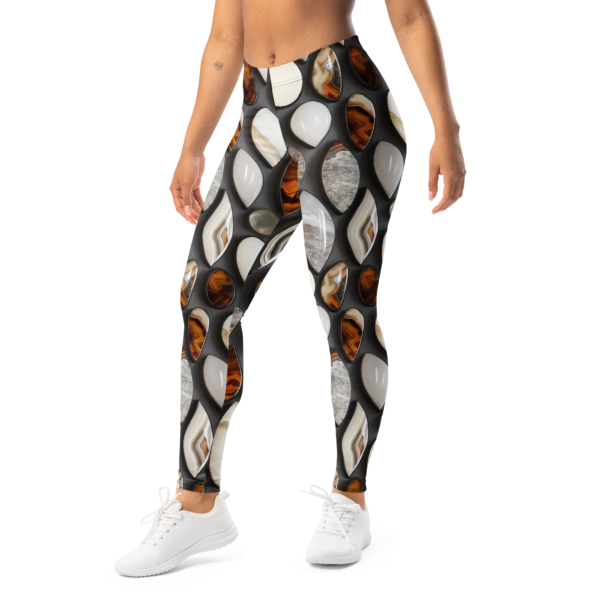 Obsidian Agate on Leggings — Left Front