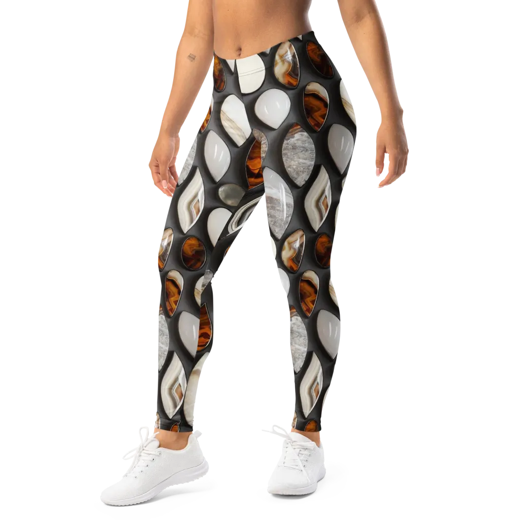 Obsidian Agate on Leggings — Left Front