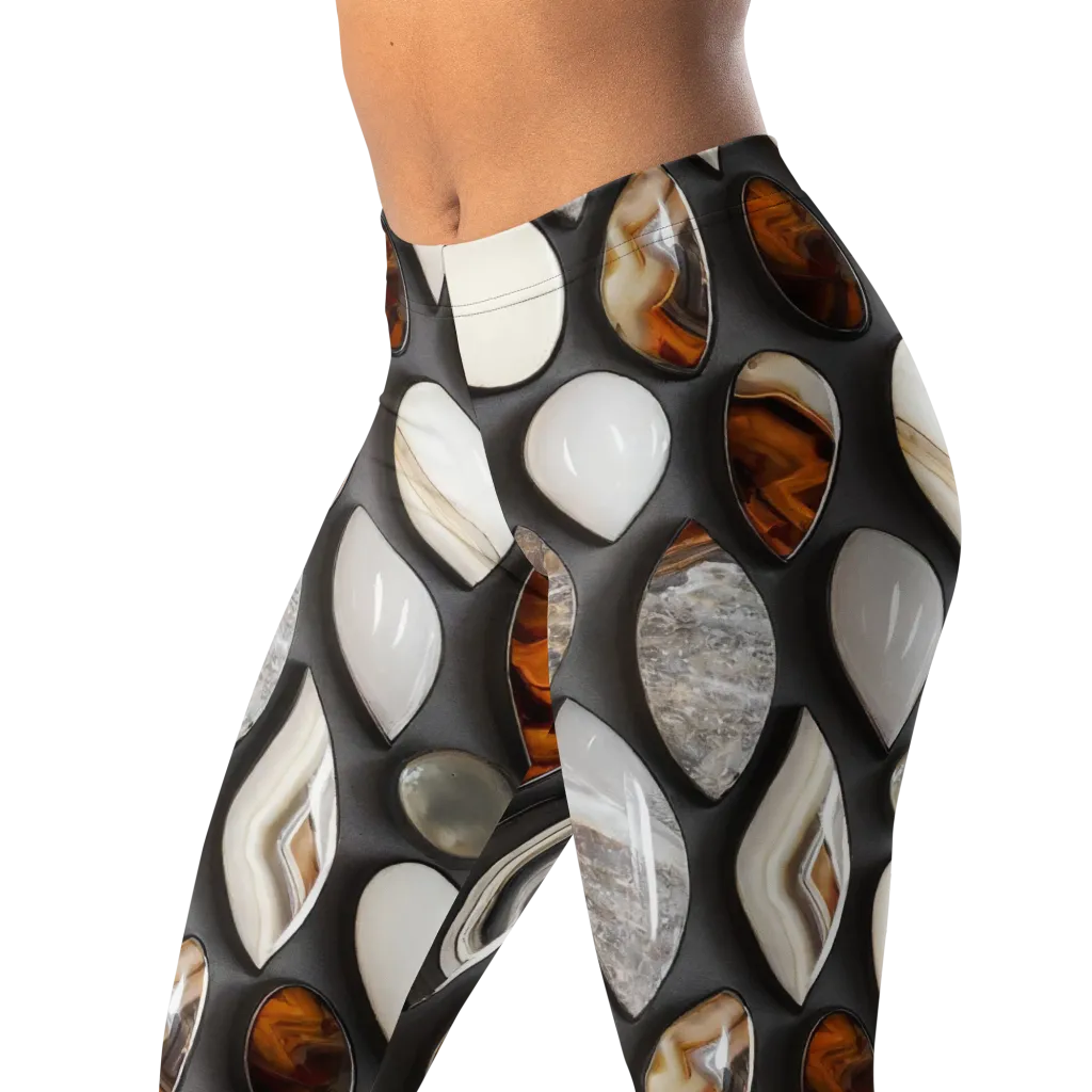 Obsidian Agate on Leggings — Left Front