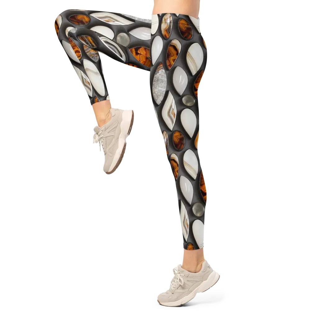Obsidian Agate on Leggings — Left