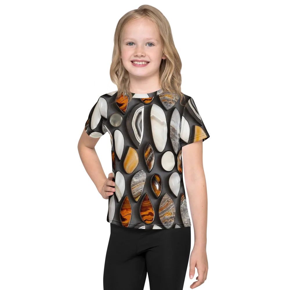 Obsidian Agate on Kids Crew Neck T-Shirt — Front
