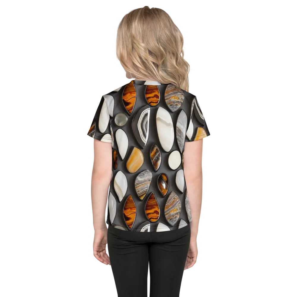 Obsidian Agate on Kids Crew Neck T-Shirt — Back