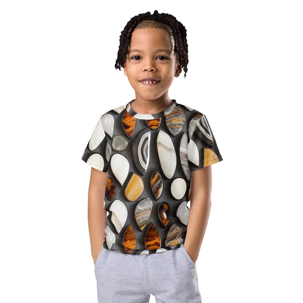 Obsidian Agate on Kids Crew Neck T-Shirt — Front