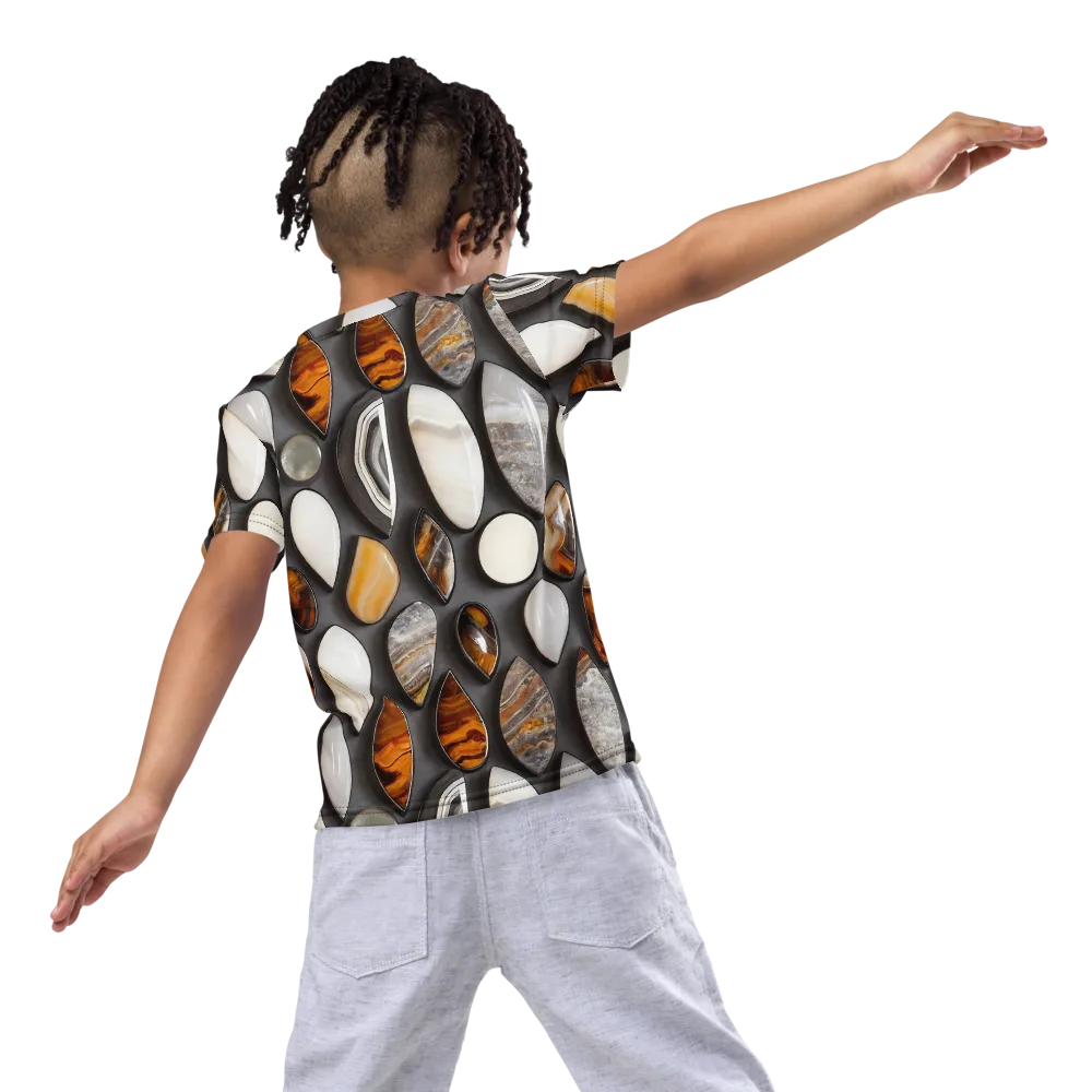 Obsidian Agate on Kids Crew Neck T-Shirt — Back