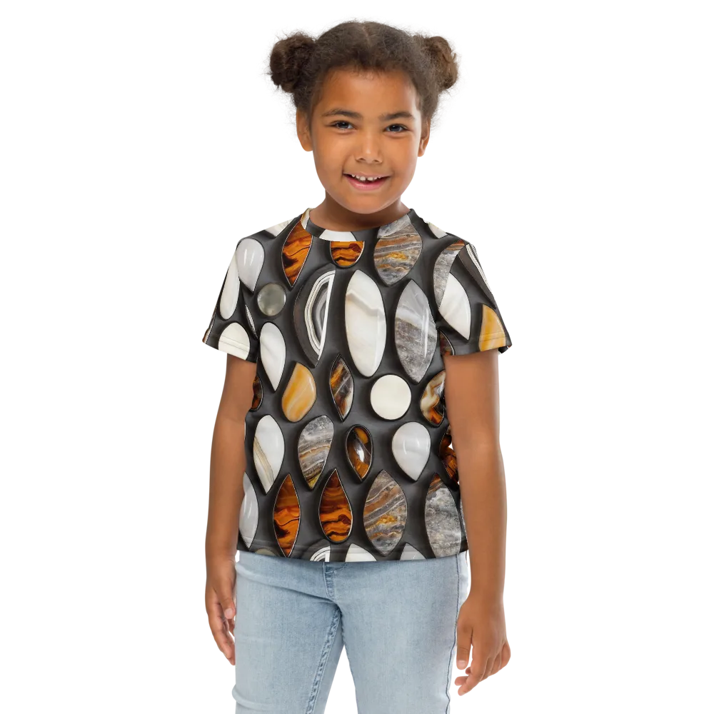 Obsidian Agate on Kids Crew Neck T-Shirt — Front