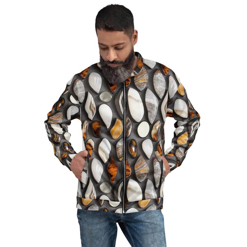 Obsidian Agate on Bomber Jacket — Front