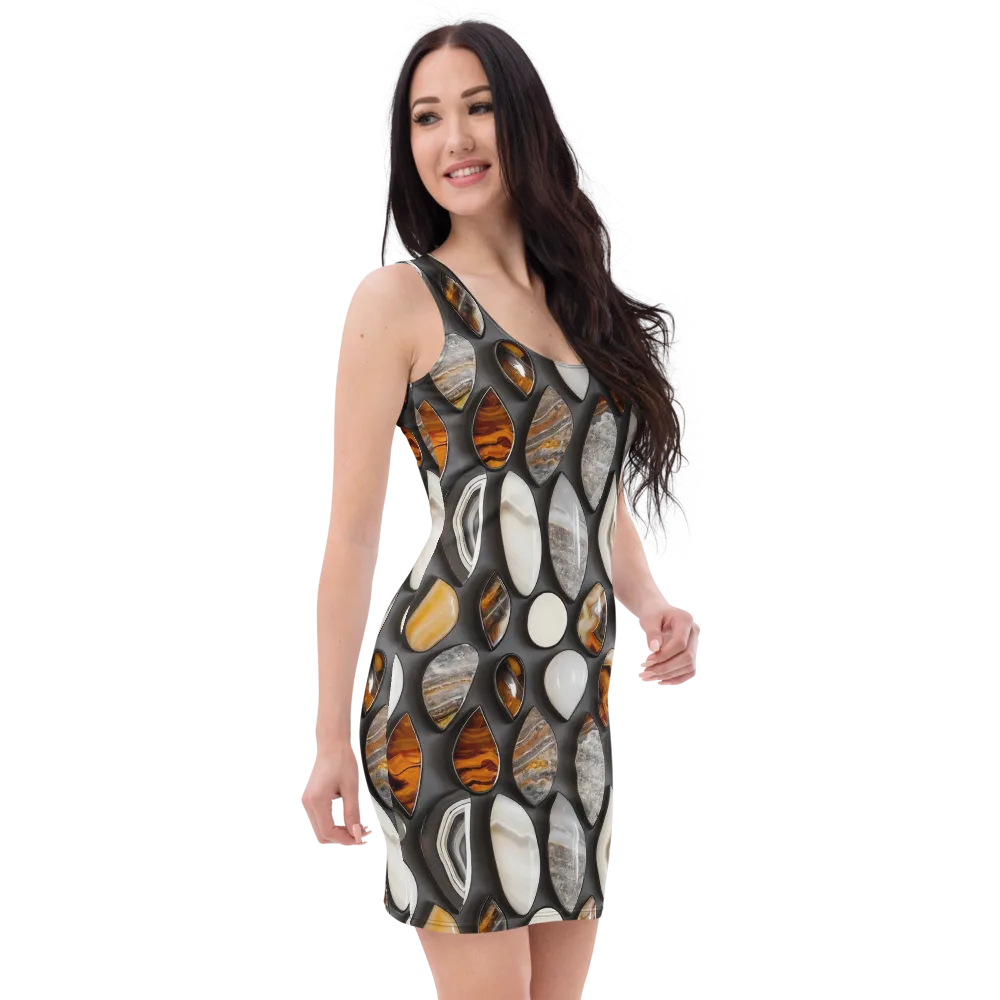 Obsidian Agate on Bodycon Dress — Right Front