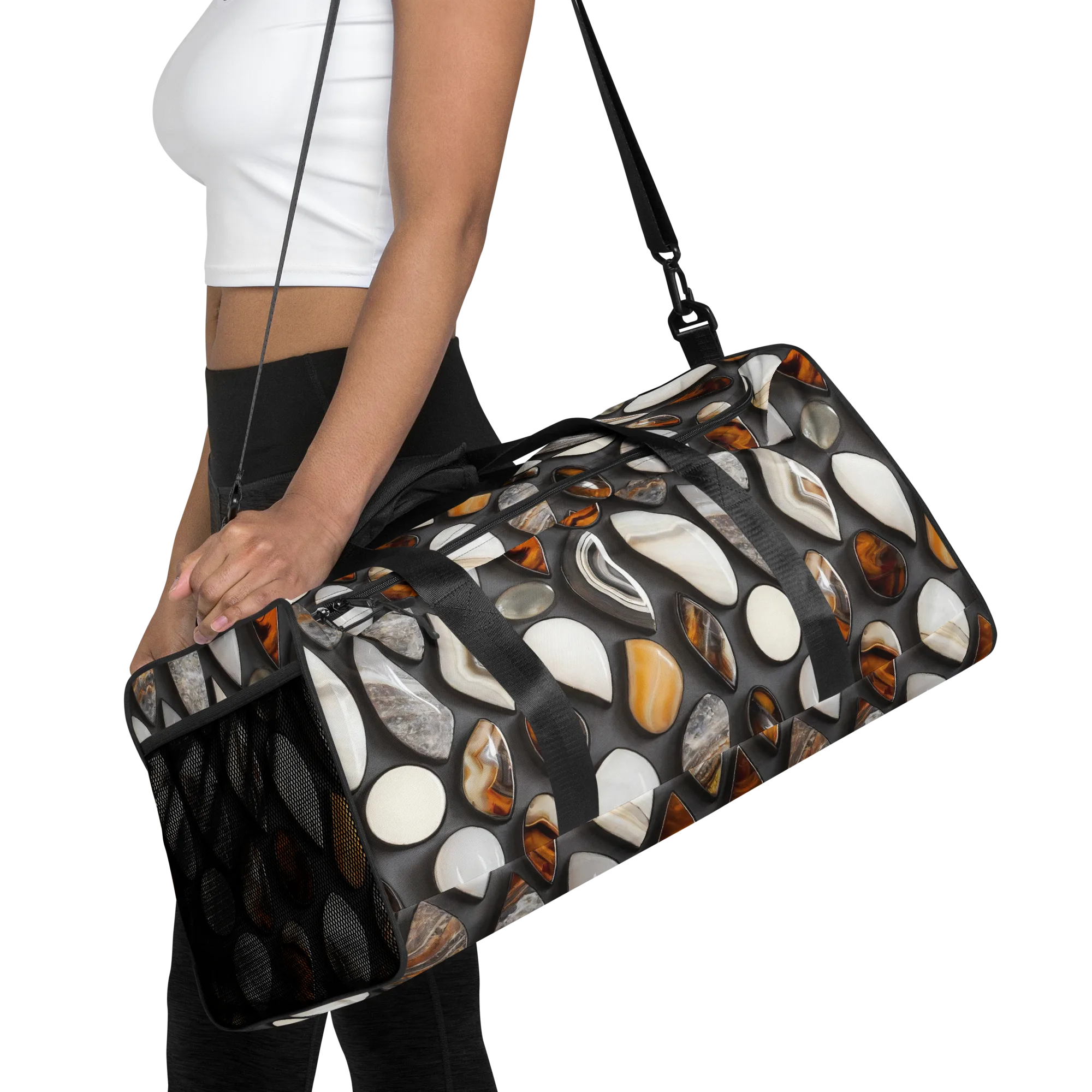 Obsidian Agate on Duffle Bag — Front