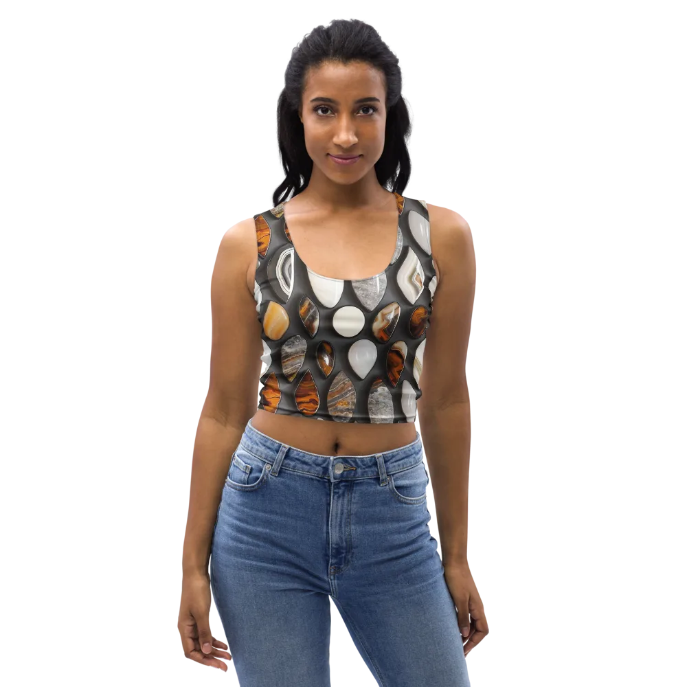 Obsidian Agate on Crop Top — Front