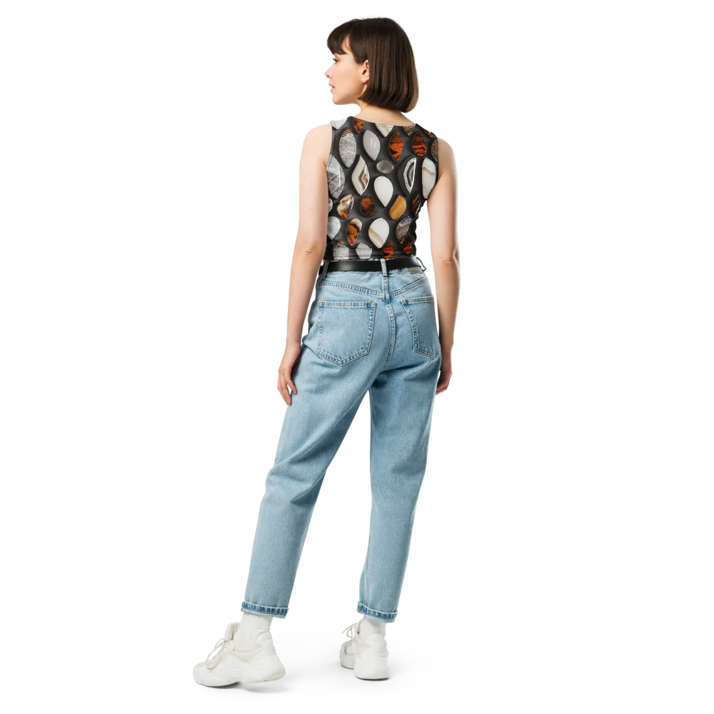 Obsidian Agate on Crop Top — Back