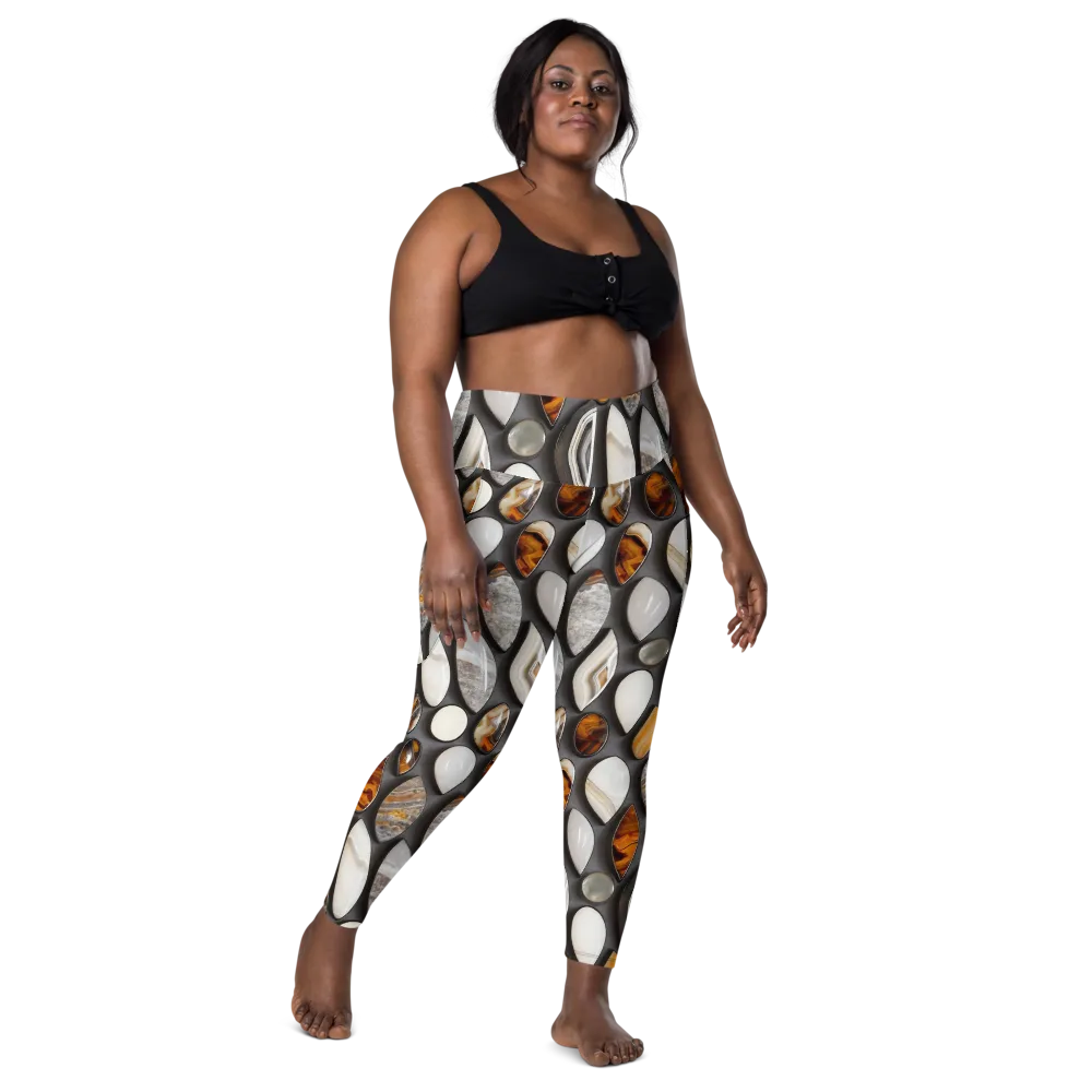 Obsidian Agate on Leggings with Pockets — Front