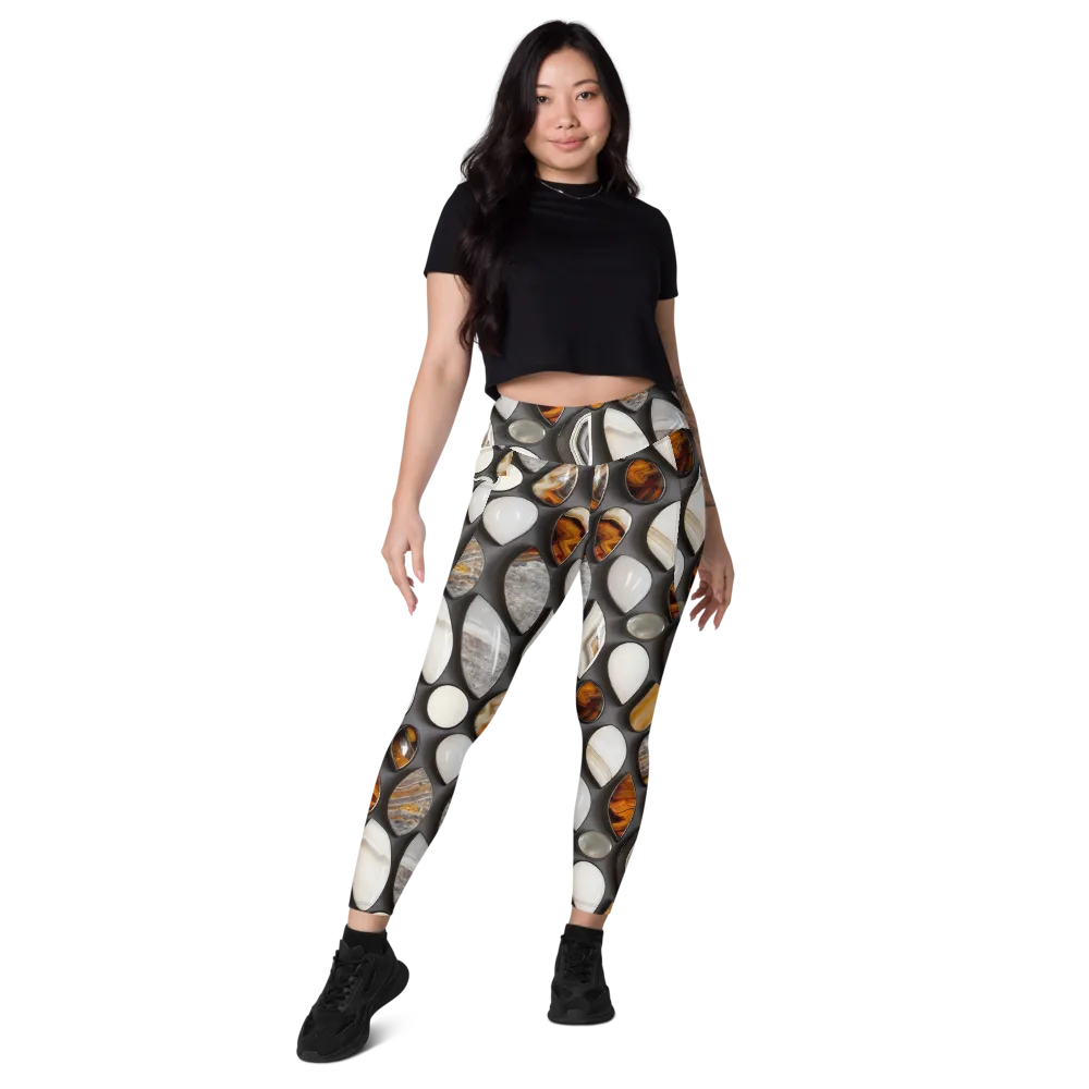 Obsidian Agate on Leggings with Pockets — Front