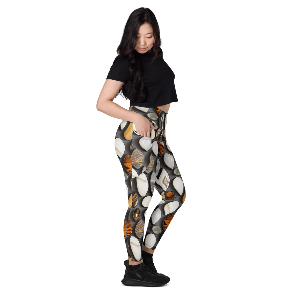 Obsidian Agate on Leggings with Pockets — Right
