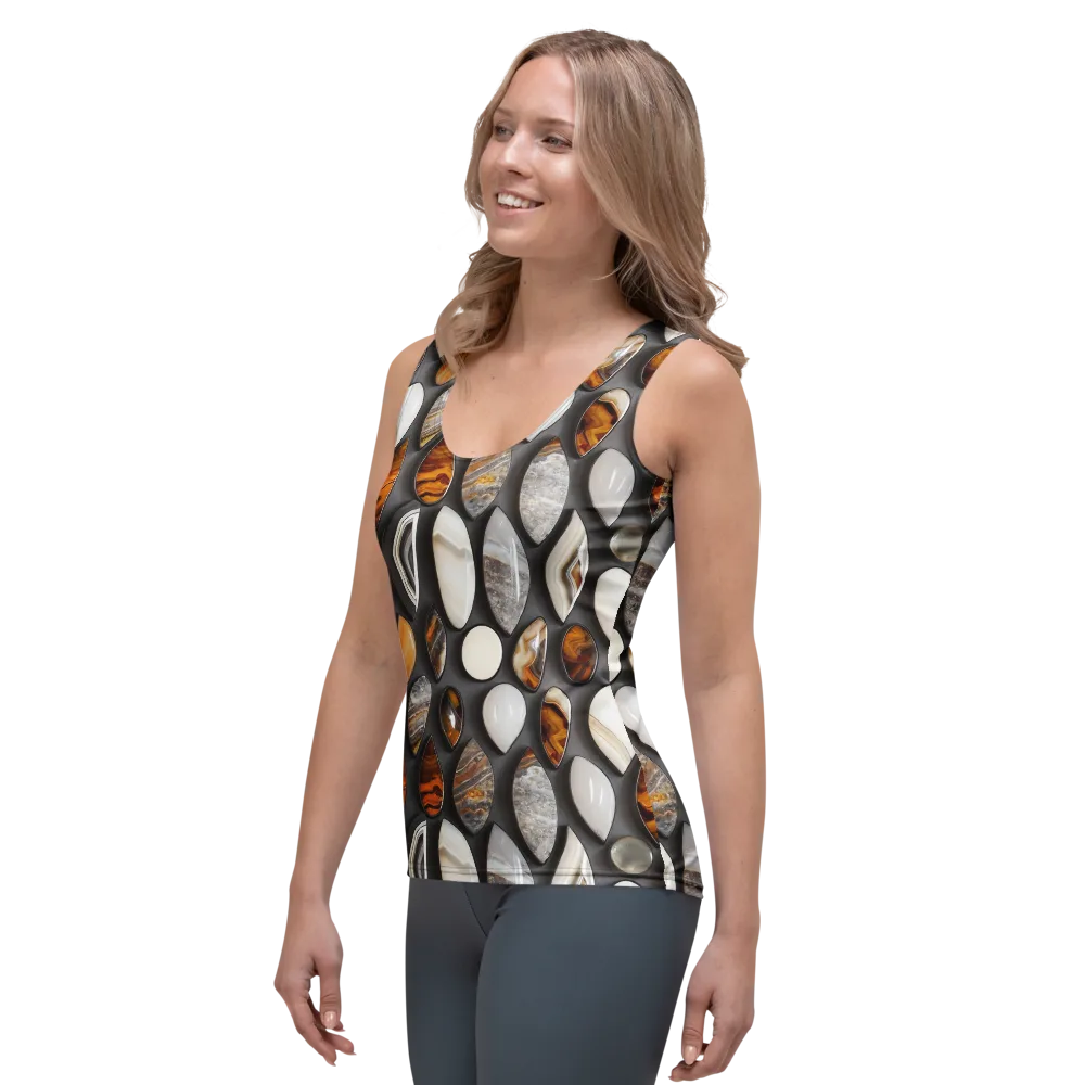 Obsidian Agate on Women's Tank Top — Left Front