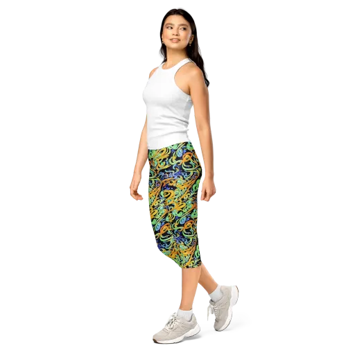 Midnight Ribbons on a Capri Leggings