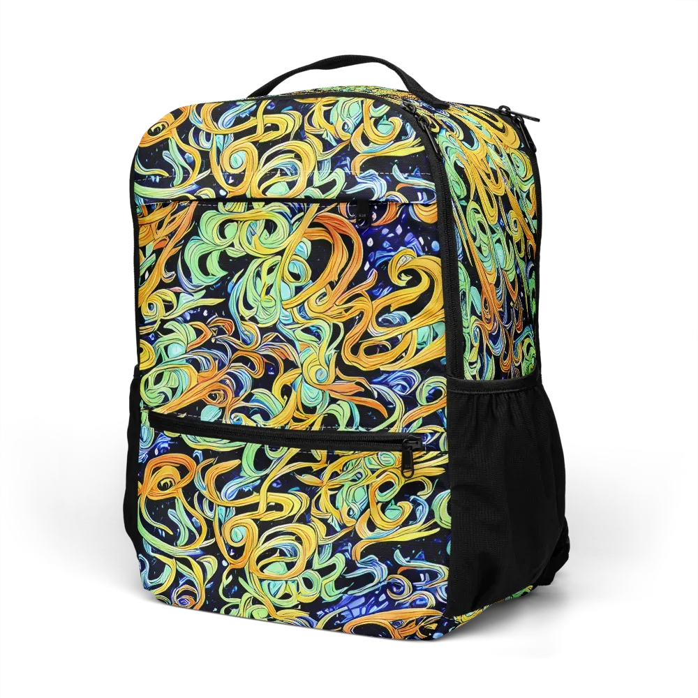Midnight Ribbons on Utility Backpack — Left Front