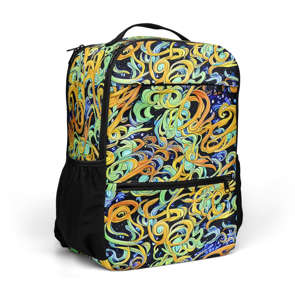 Midnight Ribbons on Utility Backpack — Right Front