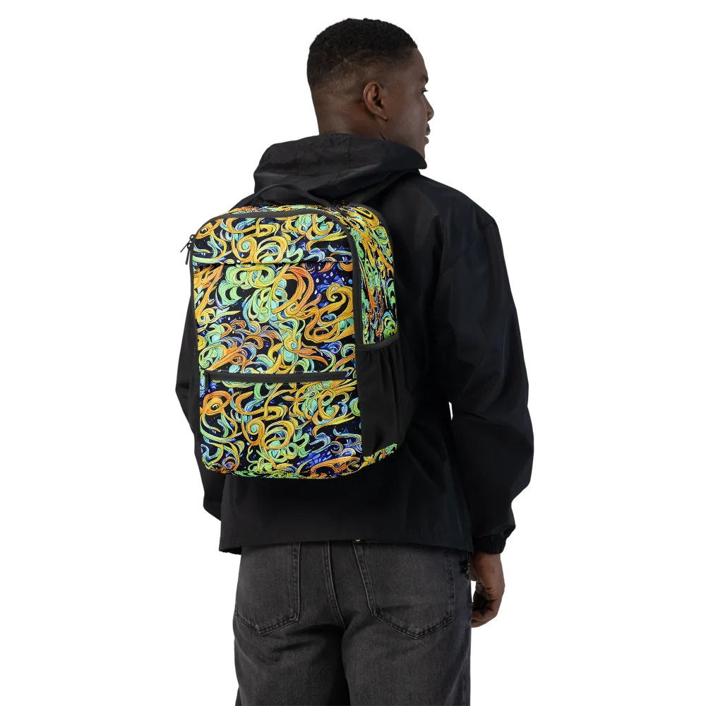 Midnight Ribbons on Utility Backpack — Back