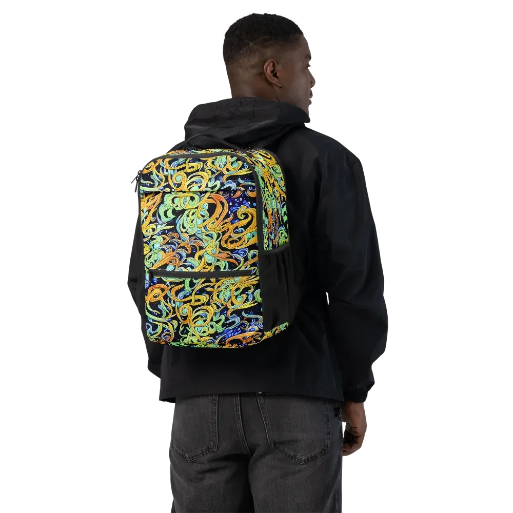 Midnight Ribbons on Utility Backpack — Back