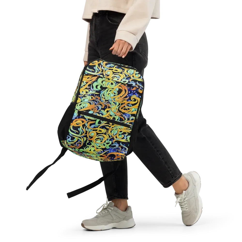 Midnight Ribbons on Utility Backpack — Front