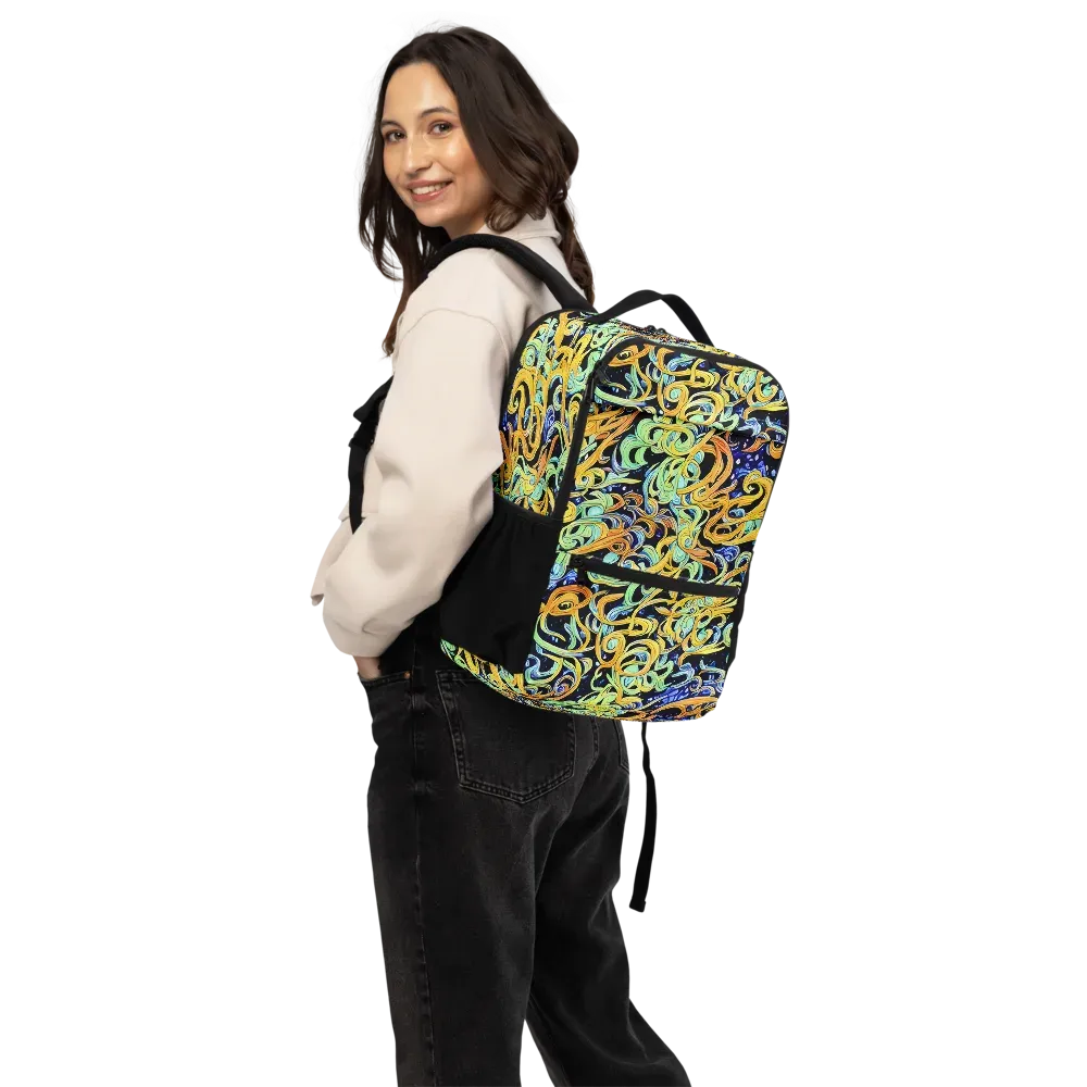 Midnight Ribbons on Utility Backpack — Back