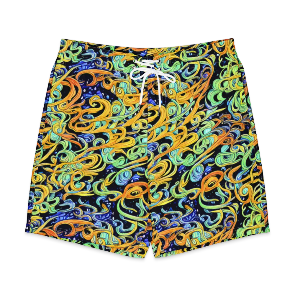 Midnight Ribbons on Men's Board Shorts — Front