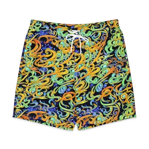 Midnight Ribbons on a Men's Board Shorts