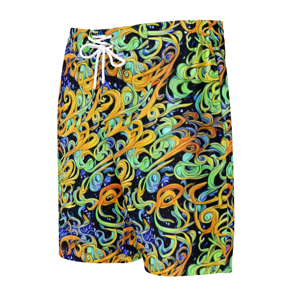 Midnight Ribbons on Men's Board Shorts — Front