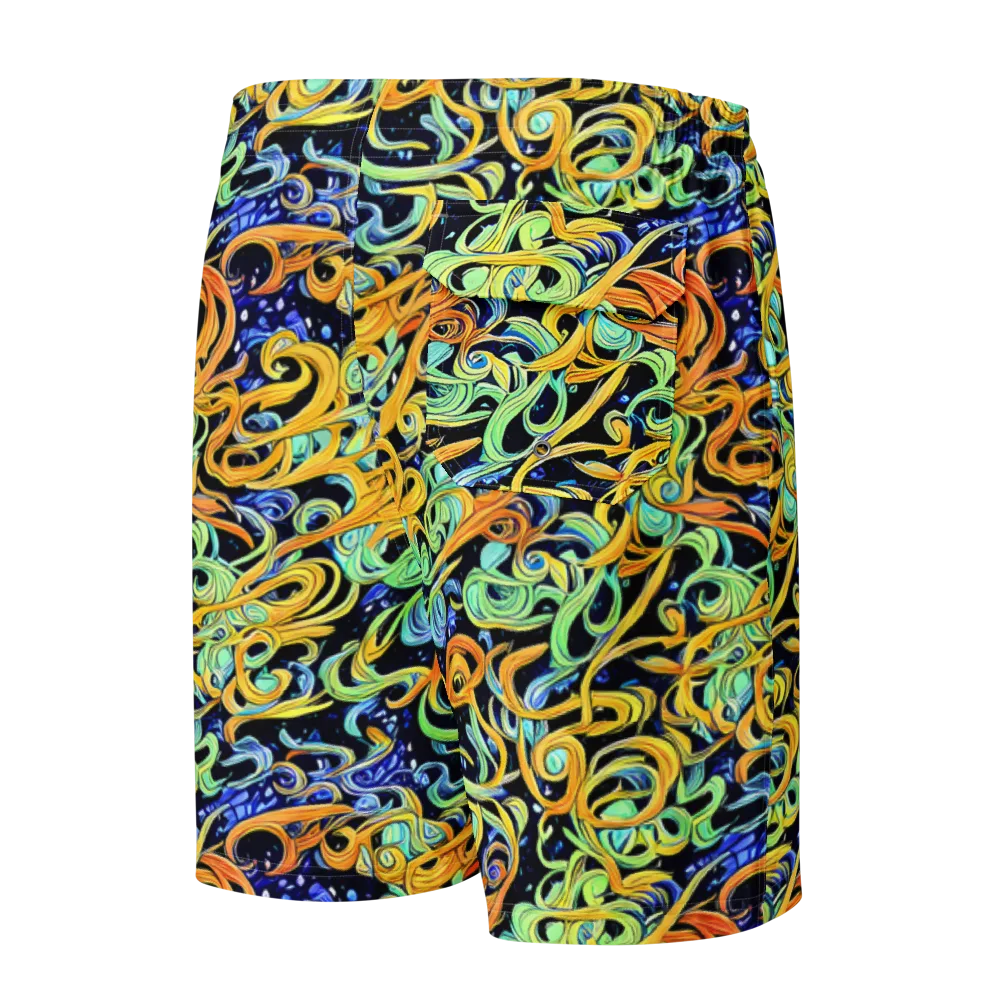 Midnight Ribbons on Men's Board Shorts — Back