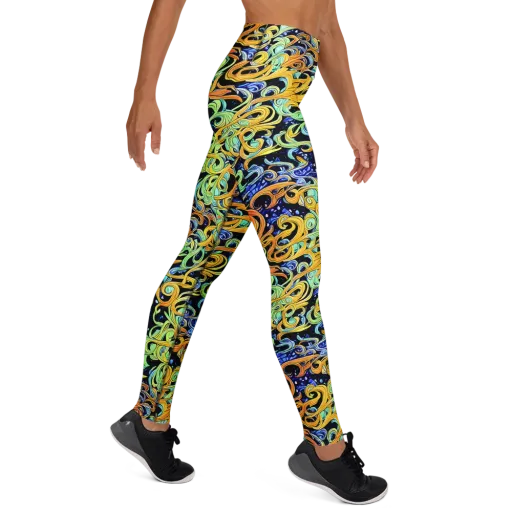 Midnight Ribbons on a Yoga Leggings