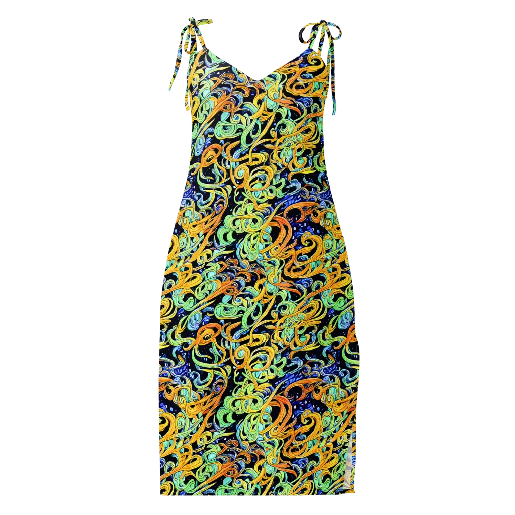 Midnight Ribbons on Slip Dress — Front