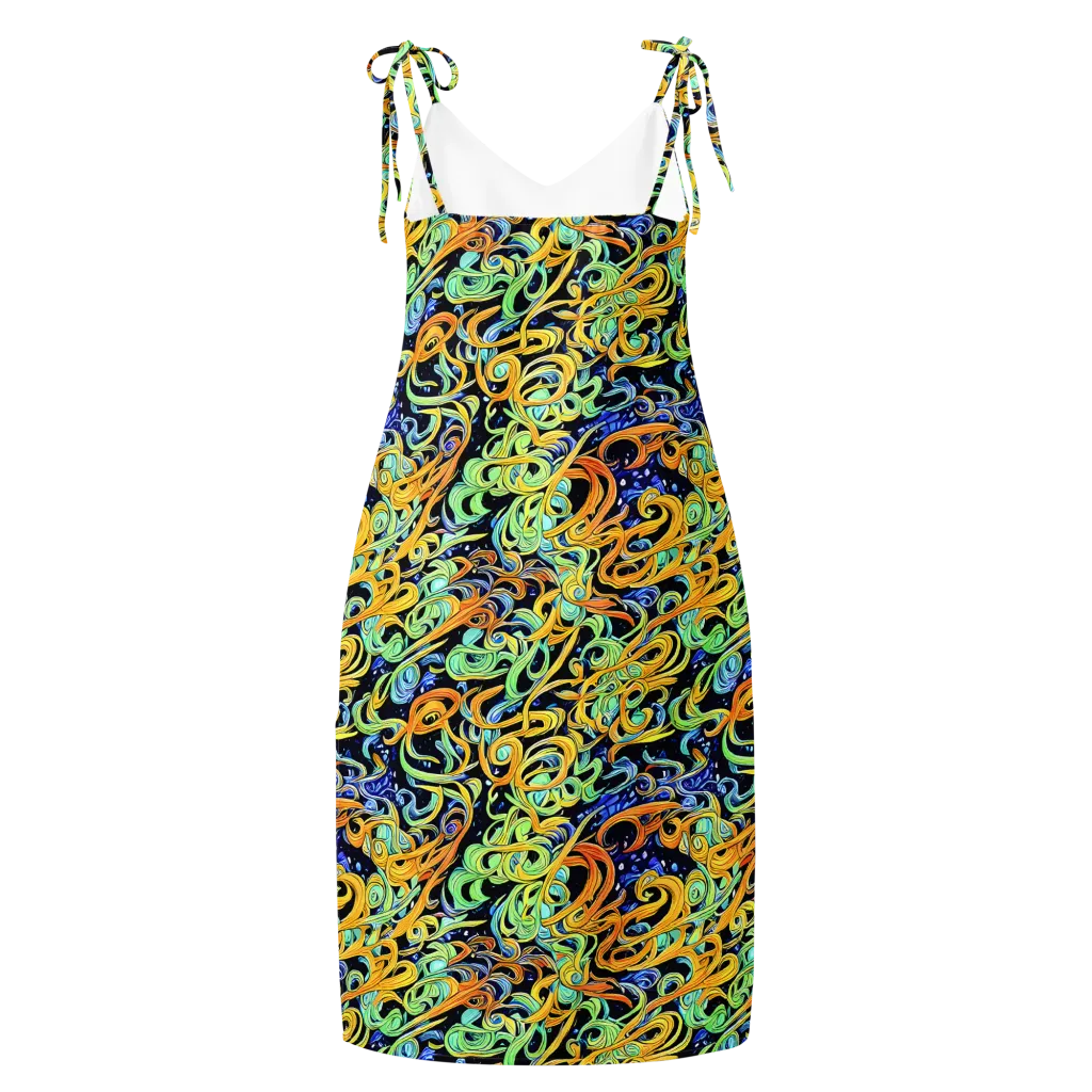 Midnight Ribbons on Slip Dress — Back
