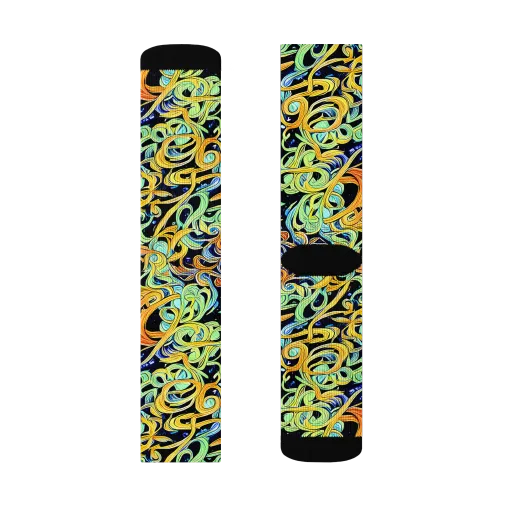 Midnight Ribbons on a Socks
