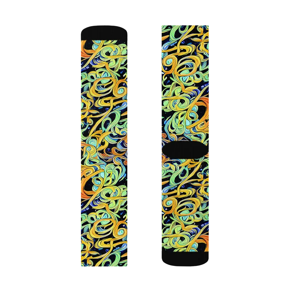 Midnight Ribbons on Socks — Right Sock