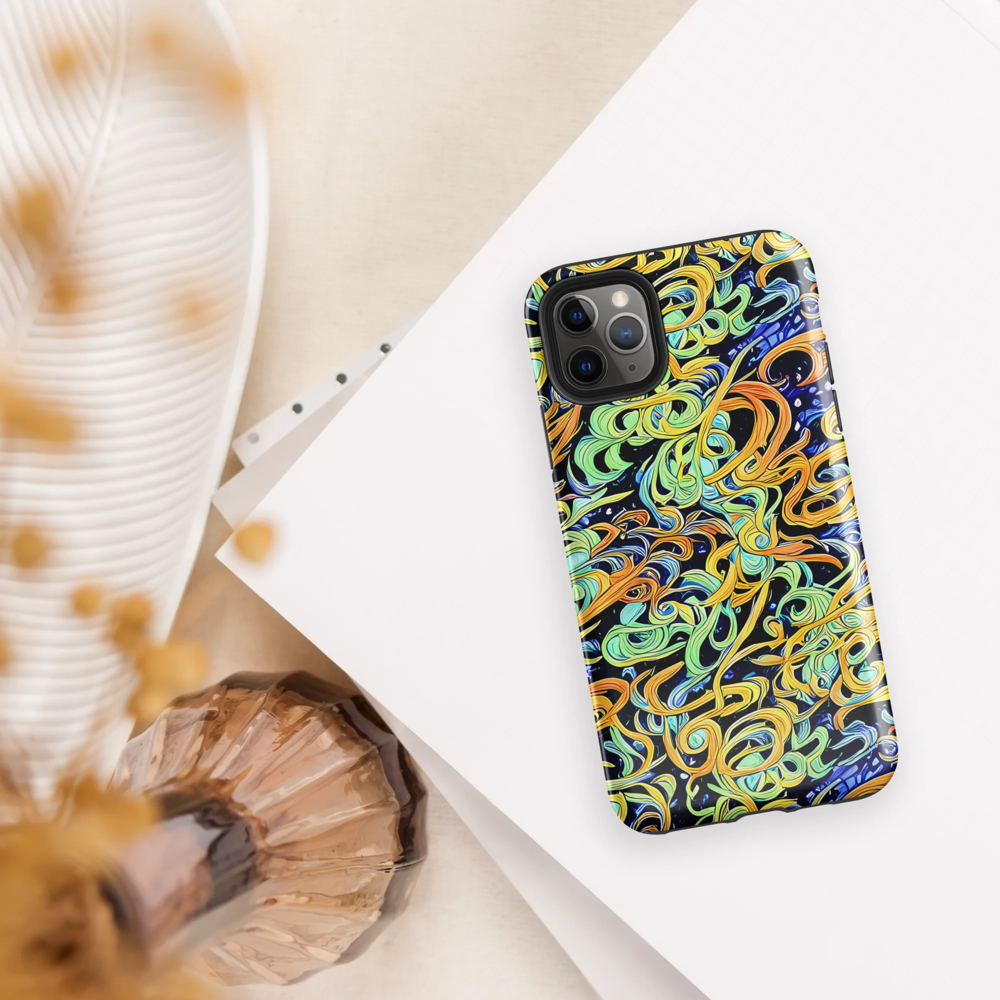 Midnight Ribbons on Tough Case for iPhone® — Front