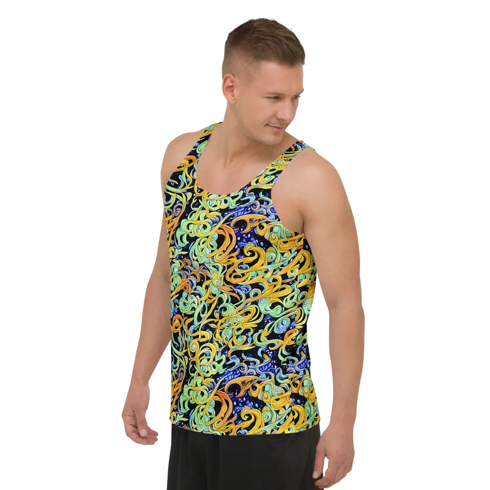 Midnight Ribbons on Men's Tank Top — Left Front