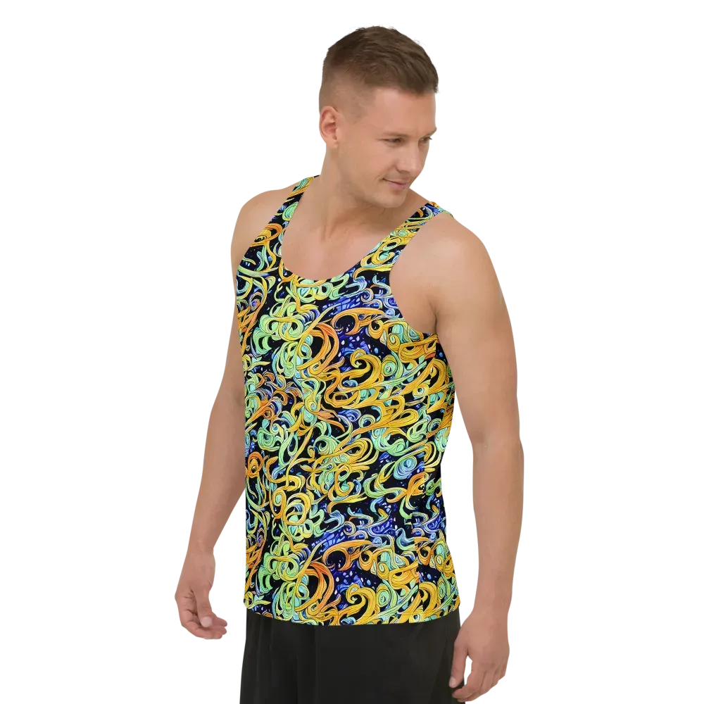 Midnight Ribbons on Men's Tank Top — Left Front